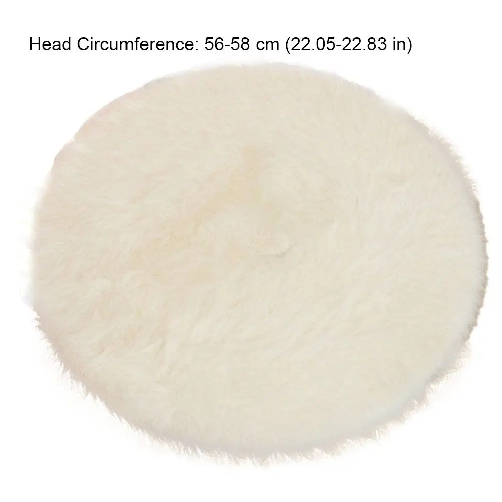 Elegant Solid Color Faux Mink Beret Soft Flat Top Pumpkin Painter Cap Thermal Furry Plush Octagonal Cap Autumn 5