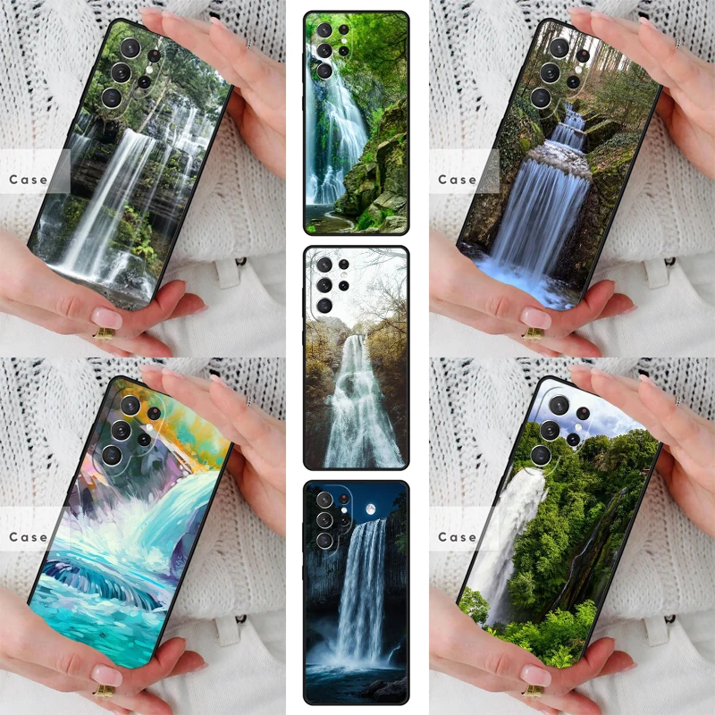 Waterfall Natural Beauty Trees TPU Phone Case for Samsung Galaxy S26 S25 S24 S23 S22 S21 S20 Note10 Plus FE Ultra Cover