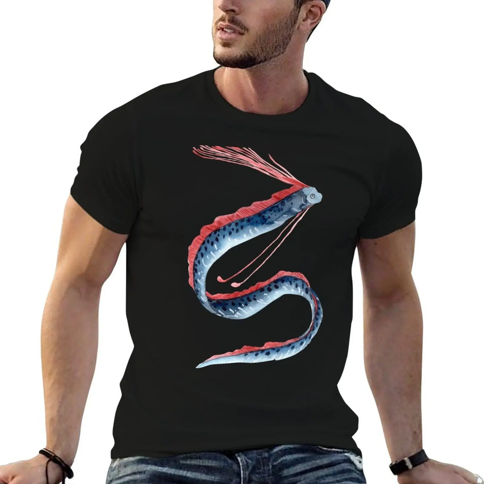 

Watercolor Oarfish T-Shirt funny t shirts cotton g man t shirts for men anime tshirt T-shirt