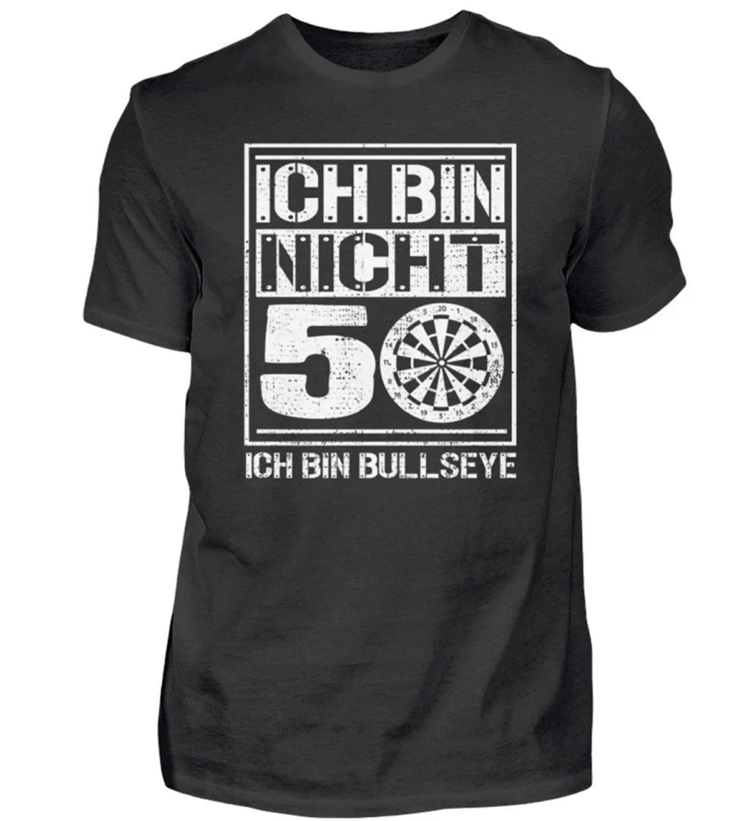 Black Funny Darts Print T-Shirt 