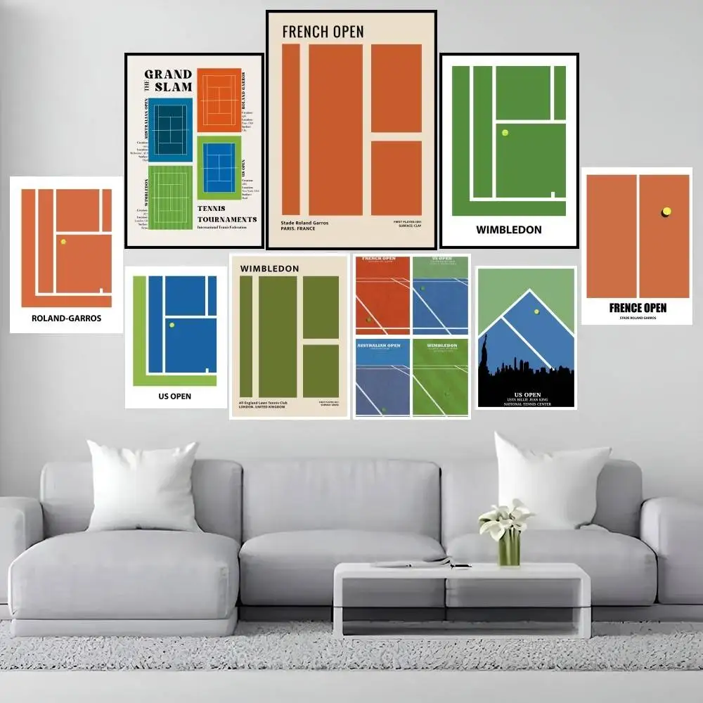 Minimalist Tennis Grand Slam Home Decoration Painting, Poste