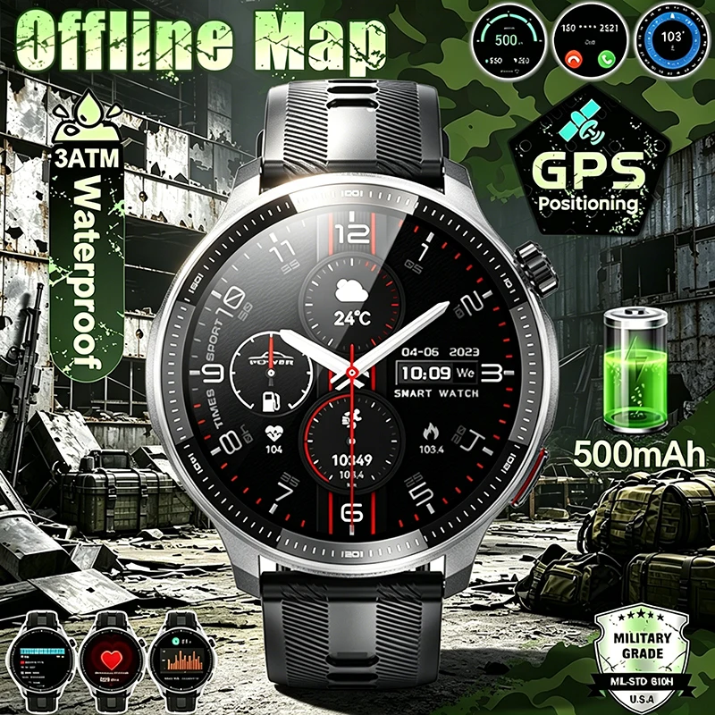 

Новые умные спортивные часы 2026 года для активного отдыха с GPS, 100+ спортивными режимами, офлайн-картами, водонепроницаемостью 3ATM и функциями управления здоровьем