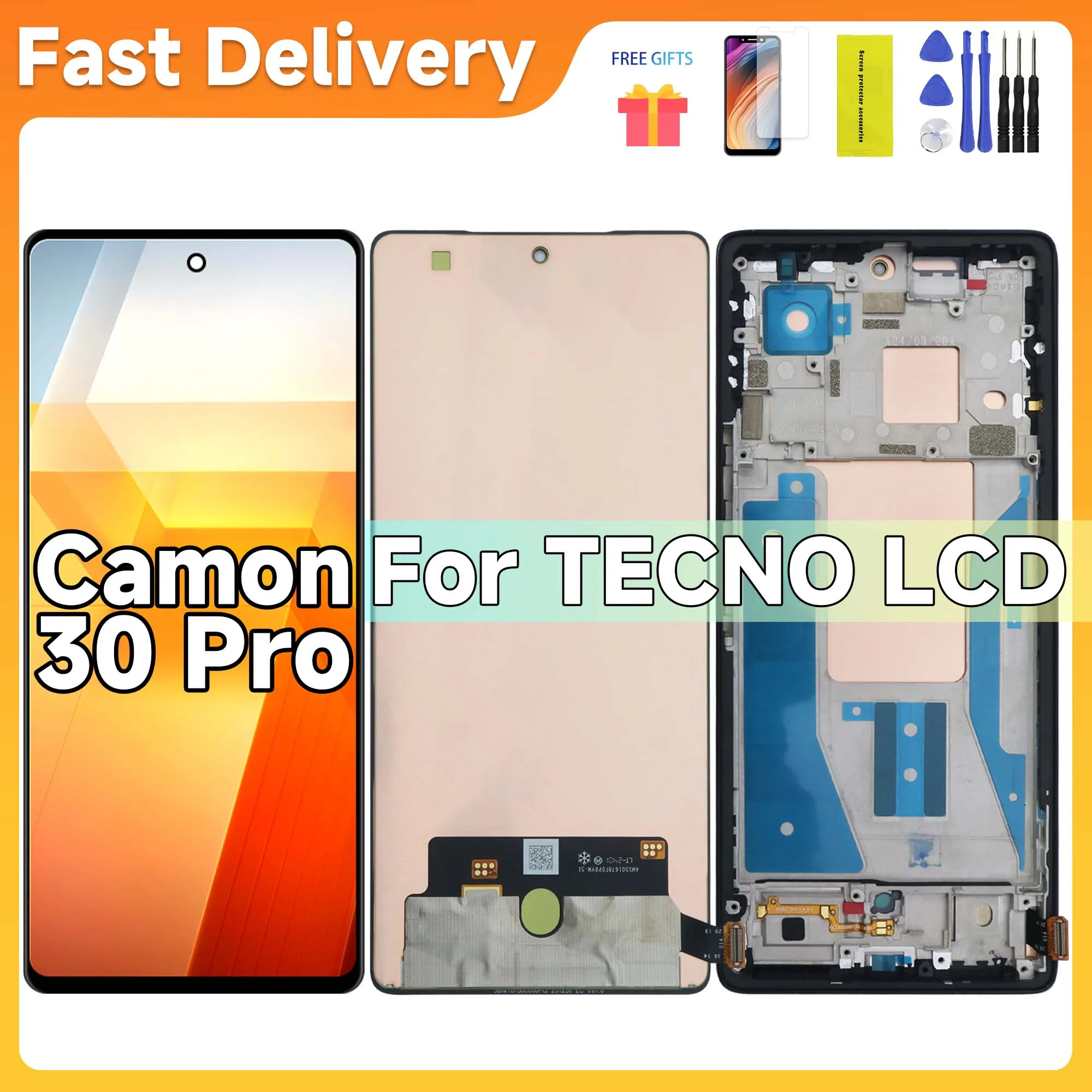 display-lcd-di-qualita-aaa-da-678-pollici-per-tecno-camon-30-pro-cl8-schermo-touch-con-digitalizzatore-assemblaggio-per-riparazione-e-sostituzione
