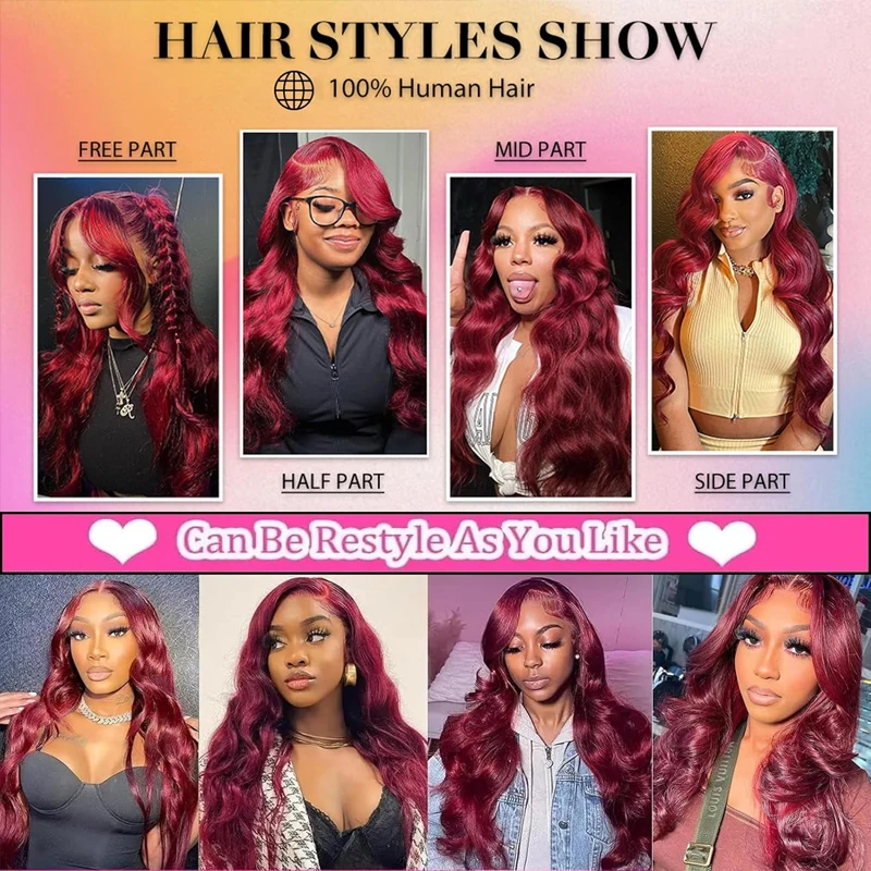 Curly Human Hair Weave Bundles With Closure 99j Red Hair Extensions For Women Girls Brazilian Burgundy 3/4 Bundles With Closure