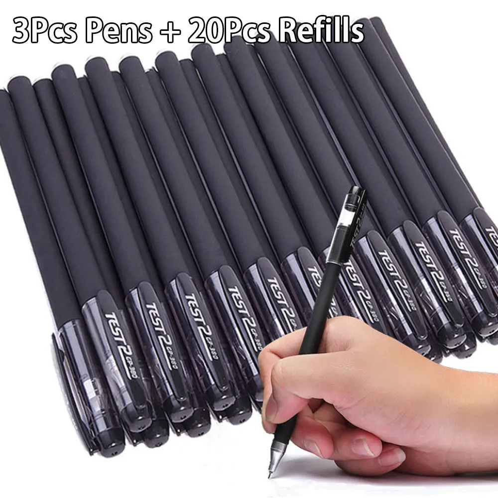 23 Pcs 0.5mm Needle Tip Gel Pens for Smooth Writing,Black/Blue/Red Ink Ballpoint Pens,Perfect Stationery Supplies for Students