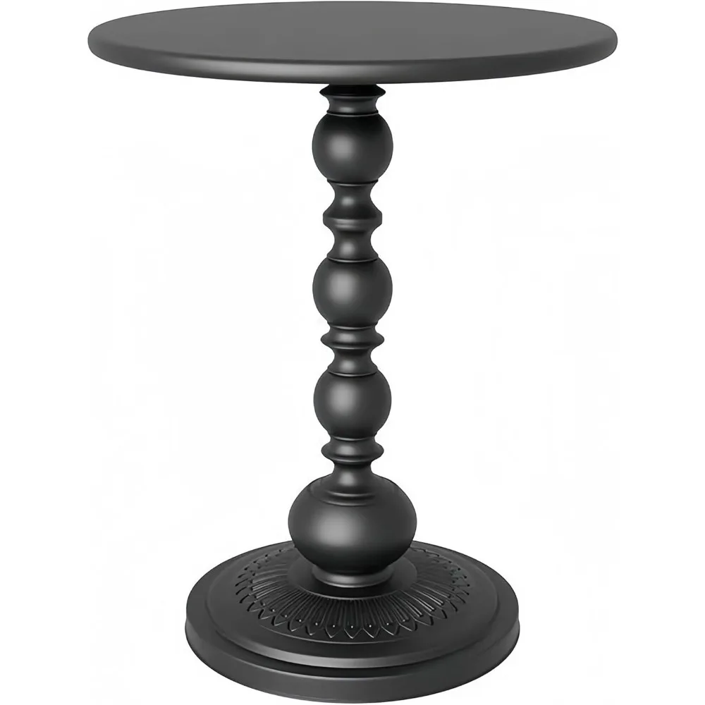 

Металлический небольшой столик, винтажный матовый черный круглый приставной столик, прикроватная тумбочка для прикроватной тумбочки или дивана, небольшой акцентный столик на пьедестале для гостиной