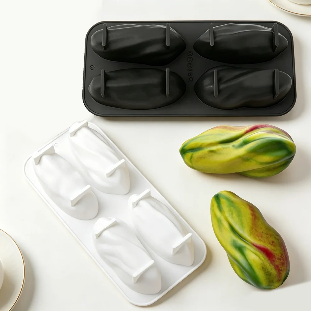 4 or 9-Cell Pistachio Design Silicone Baking Mold Food Grade Mould for Mousse Cake Chocolate Desserts DIY Craft Soap Mould