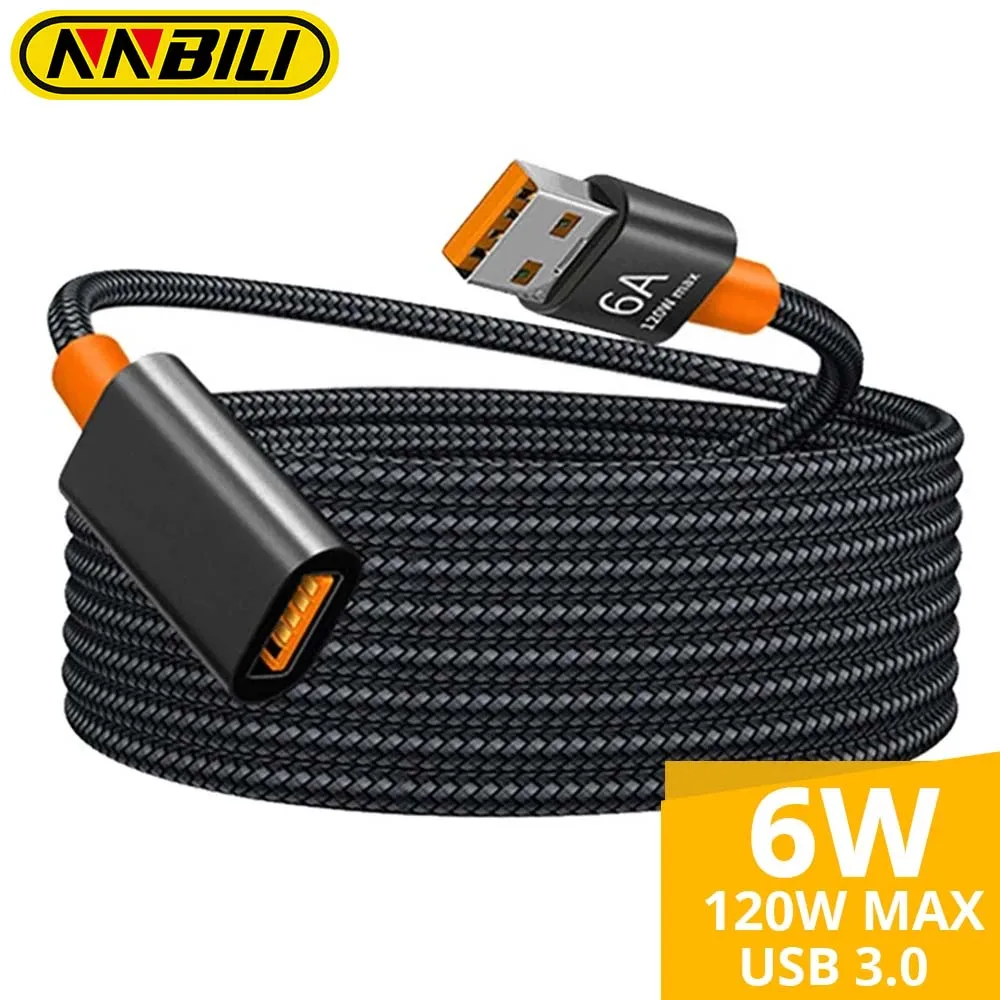 NNBILI Extension Cable USB 3.0 Female To Male Extender Cord HighSpeed Transmission Data Cable for Laptop Computer Game Camera TV