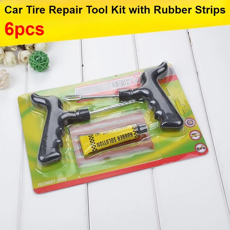 

Tubeless Tire Portable Tire Repair Kit Car Van Motorcycle Bike Puncture Professional Emergency Repair Glue Drill Hand Tool Sets