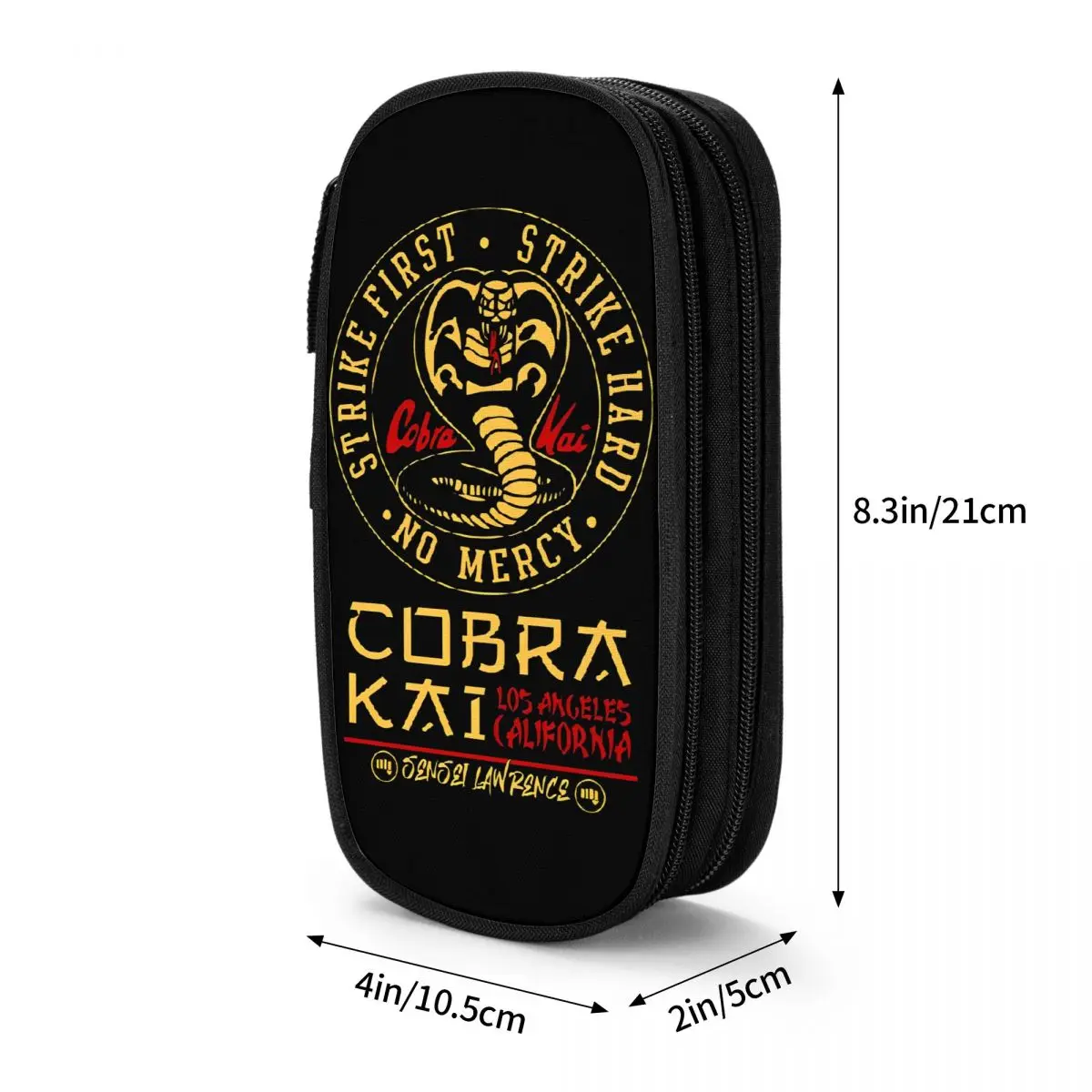 Cobra Kai Team Logo Tv Drama serpenti astuccio portapenne divertente ragazza ragazzo materiale scolastico di grande capacità astuccio con cerniera