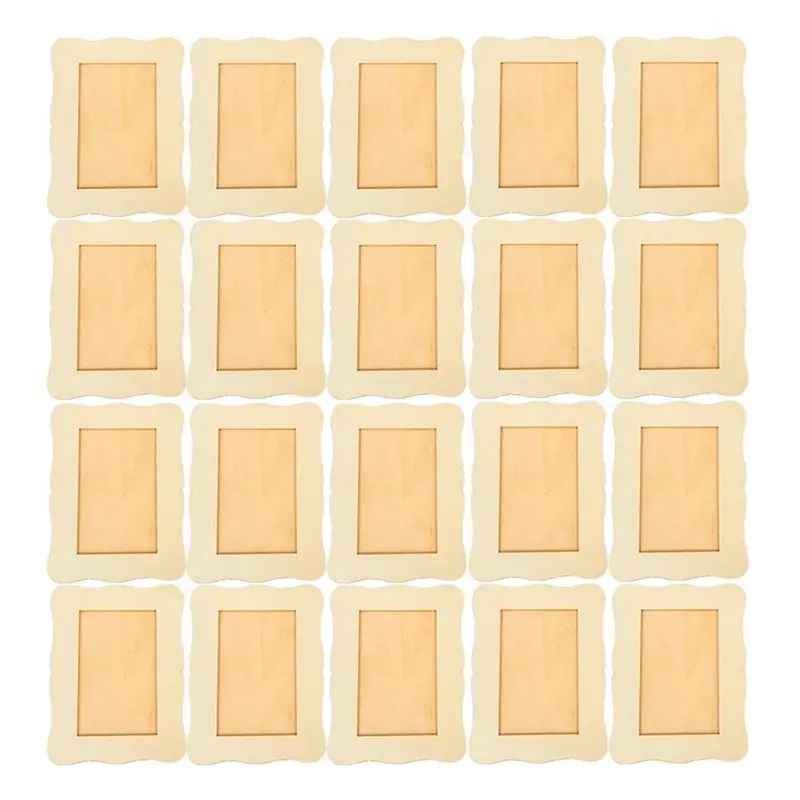 

A25F-20PCS Wooden Blank Frames DIY Craft Kit Hand Painted Tabletop Display Bulk Wedding Home Decor Accents