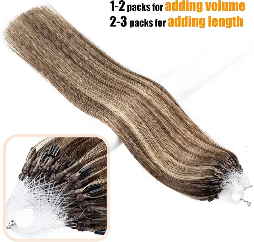 مايكرو لينك وصلات شعر حلقة مايكرو حلقة الانصهار الشعر التمديد آلة الشعر البشري-رايمي الطبيعية كيريشن خيط صنارة الصيد تمديد #4