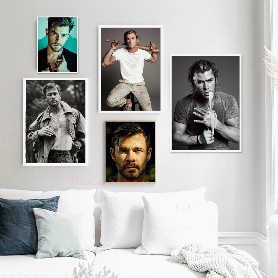 Poster Chris Hemsworth Canvas Wall Art Prints Picture Bar Cafe Boy Girl Room Home Decor Fans Gift