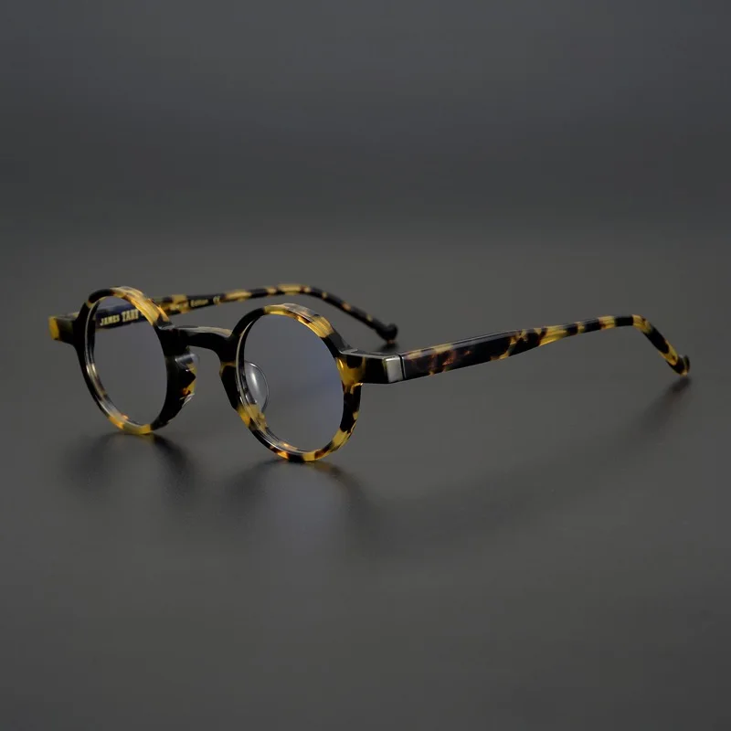 Vintage small round frame glasses frame male myopia optical frame female acetate handmade frames make prescription glasses