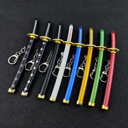 Mini Roronoa Zoro Samurai Sword Brelok do kluczy Anime Scabbard Breloczek do kluczy Katana Klamra Breloczek do kluczy dla mężczyzn Kobiety Cosplay Zabawka Biżuteria Prezent