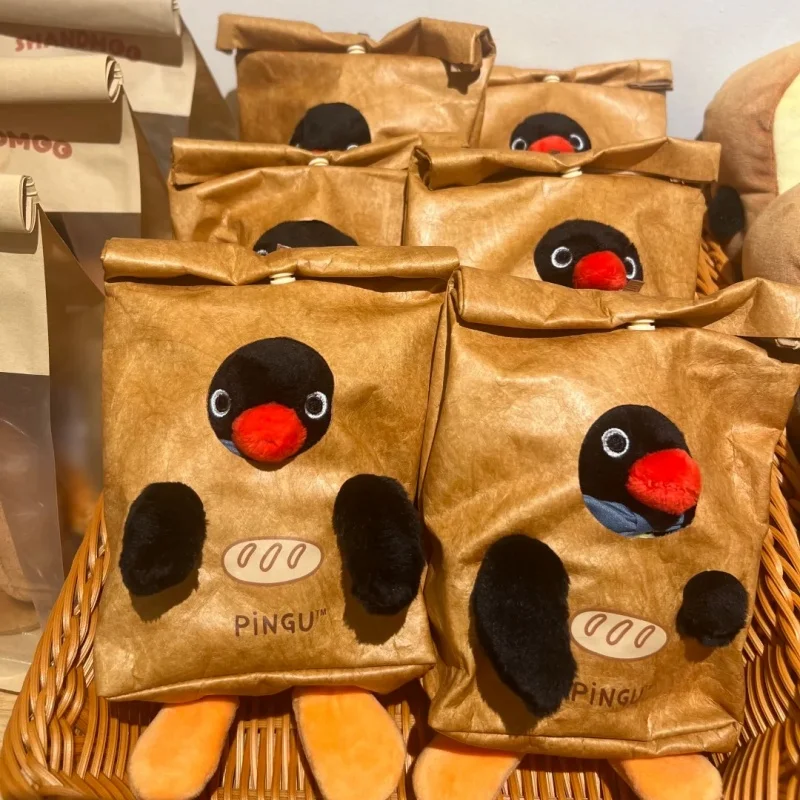 

Натуральная плюшевая подвеска Pingu Kawaii, кукла-пингвин, аксессуары, подарочная упаковка, милый плюшевый орнамент с пингвином, коллекция плюшевых игрушек