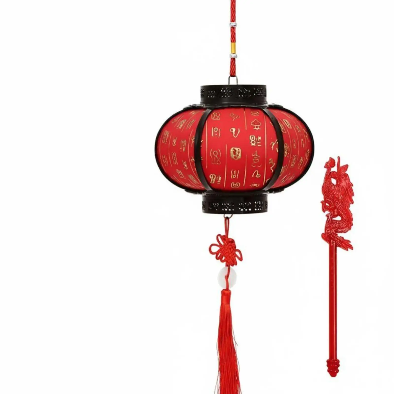 Red Glowing Handheld Lantern, Chinese Style, Kids Hanging Decor, Mid-Autumn