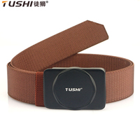 TUSHI Elastic Jeans Belt For Men Metal Buckle Training Working Tactical Belt Comfortable High Quality Male Belt Waistband Men's