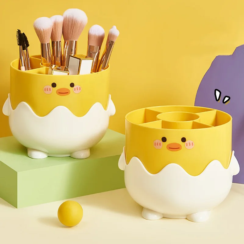 Cute Little Yellow Chicken Pen Holder Large Capacity Pencil Storage Box Desktop Organizer Stand Case Student Stationery