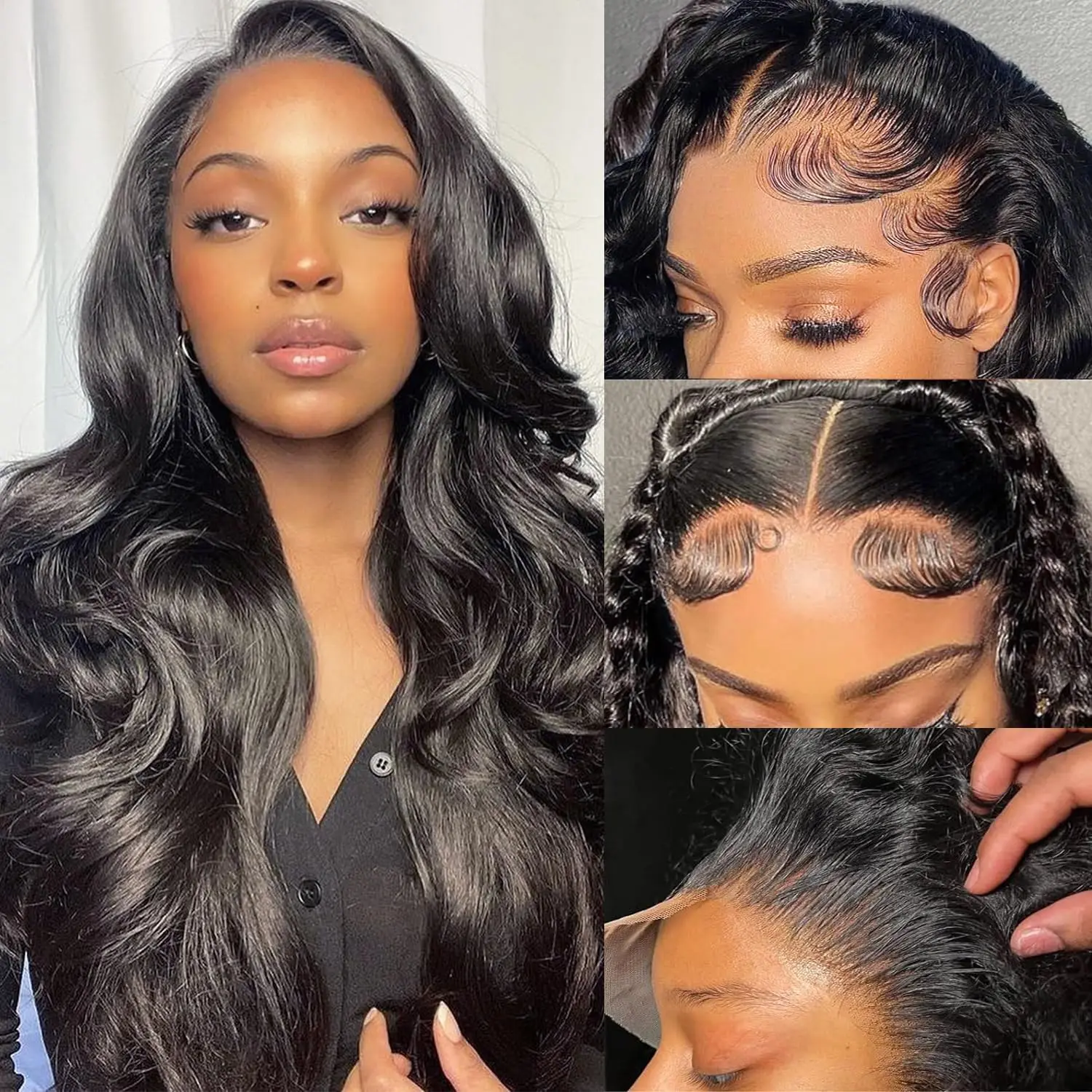 

Ulrica 13x6 Body Wave Lace Front Wigs Human Hair Pre Plucked Natural Hairline Brazilian Human Hair 100% For Women 200% Density