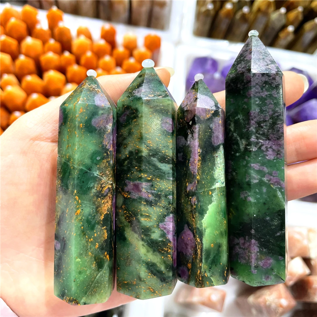 New Arrival Rare Original Mineral Gemstones Natural Emerald Ruby Mica Symbiosis Quartz Energy Crystal Points Decoration Rocks