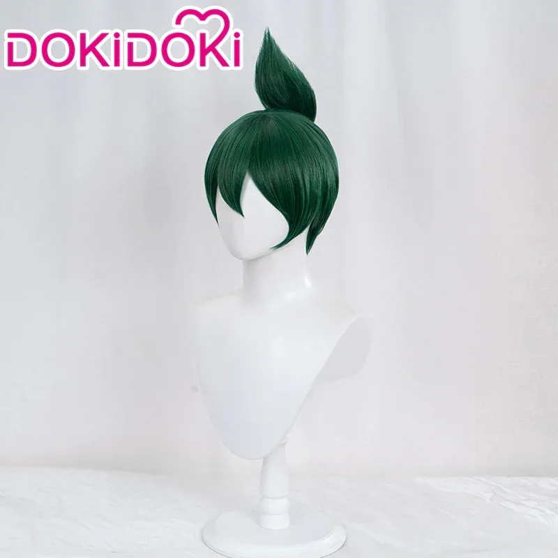 재고 있음 키리코 유나 가발 게임 코스프레 가발 도키도키 마스크 헤드밴드 키리코 레드 마스크 여성 그린 헤어 키리코 유나 가발 / 소품