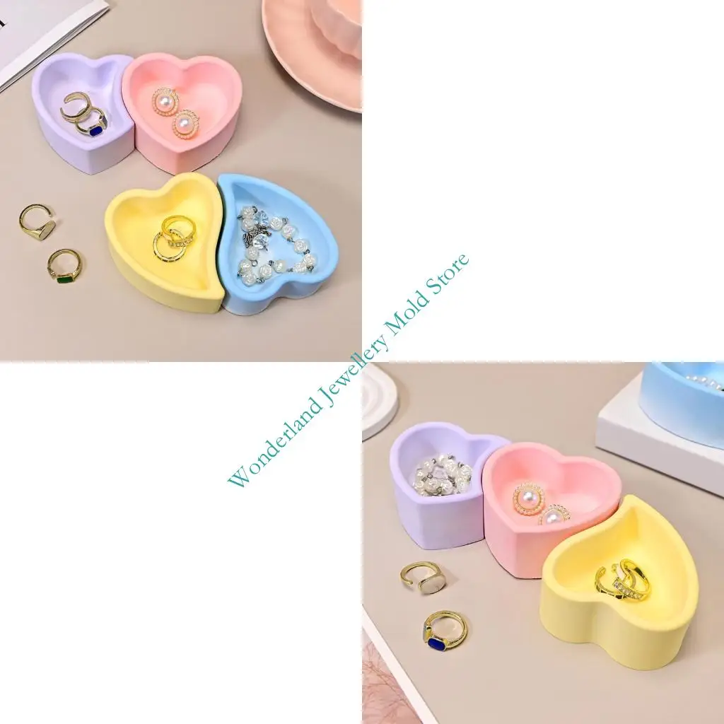 H7EB Heart Silicone Mould for Resin Candles Holders Craft Projects Jewelry Making