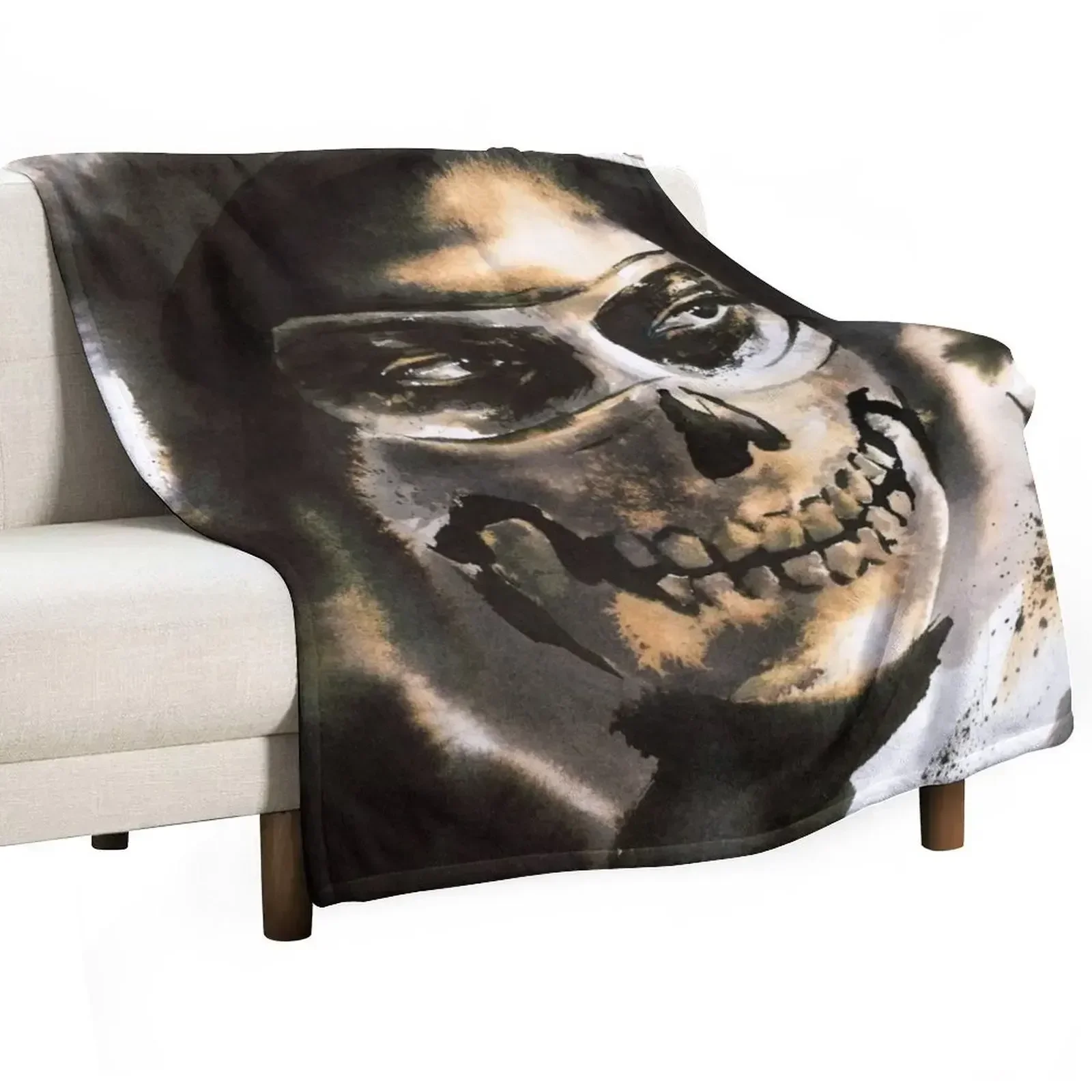 Simon Ghost Riley in MW2 Throw Blanket No Pilling Soft Warm Blanket for Bed