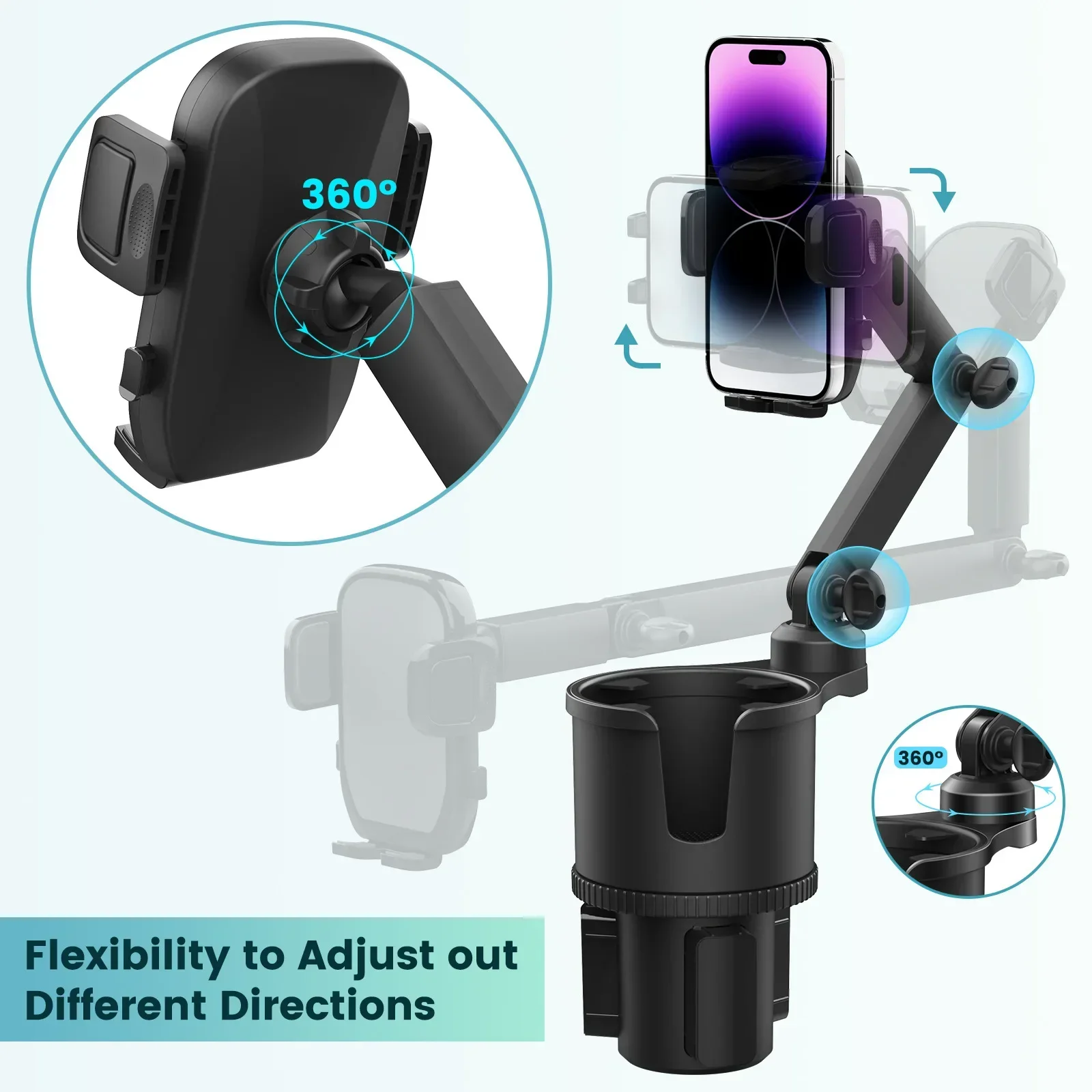 Car water cup holder bracket Car water cup seat 2-in-1 mobile phone holder