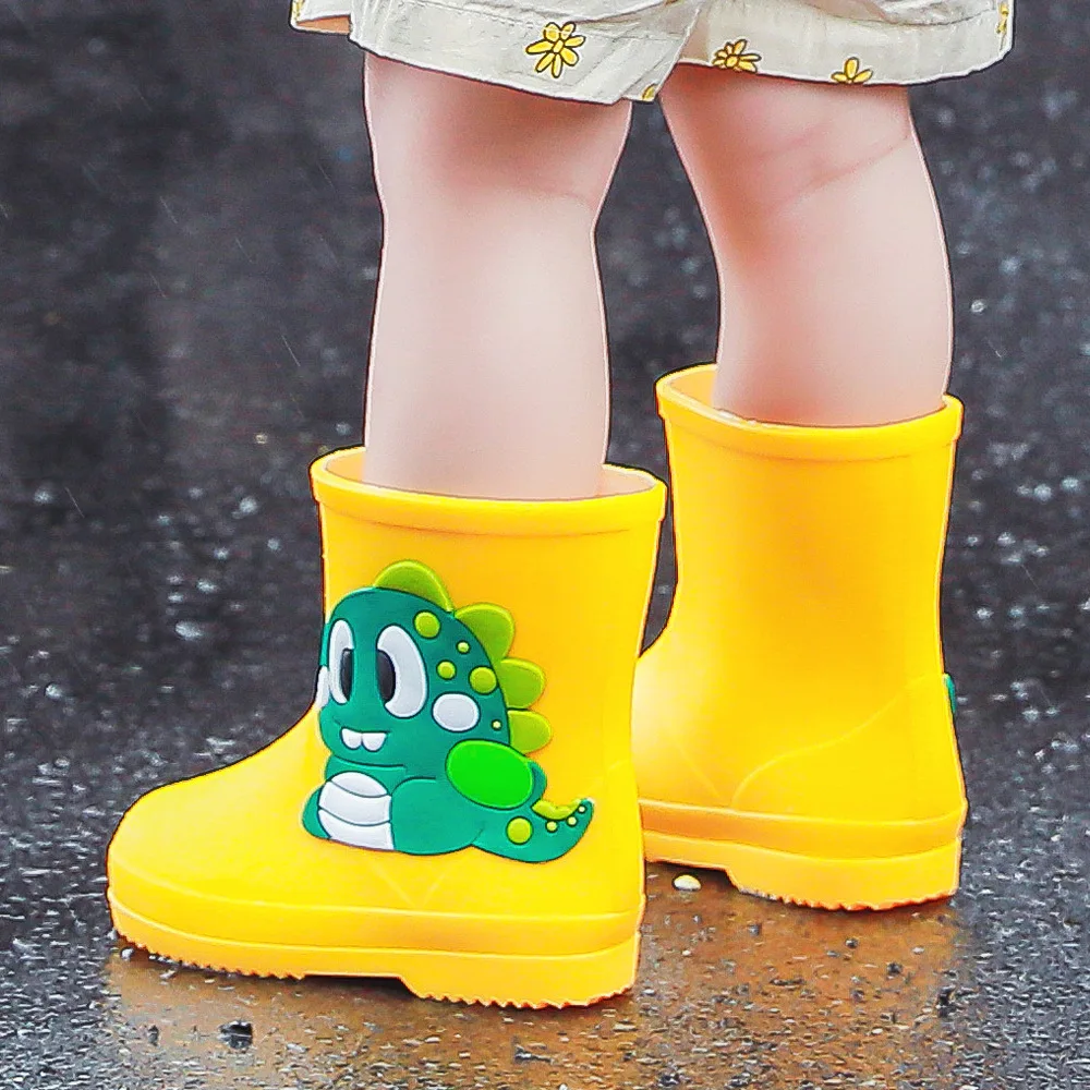 2026 New Cute Cartoon Kids Rain Boots Waterproof Slip Soft Rubber Water Shoes Comfortable Footwear Toddler Children 2-6 Daily