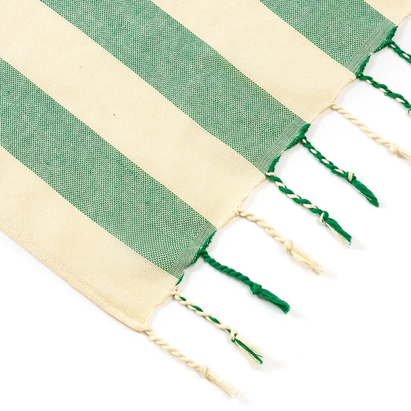 American Tassel Natural Beach Towel Striped Turkish Bath Towel with Hemming Towel for Travel Beach Swimming