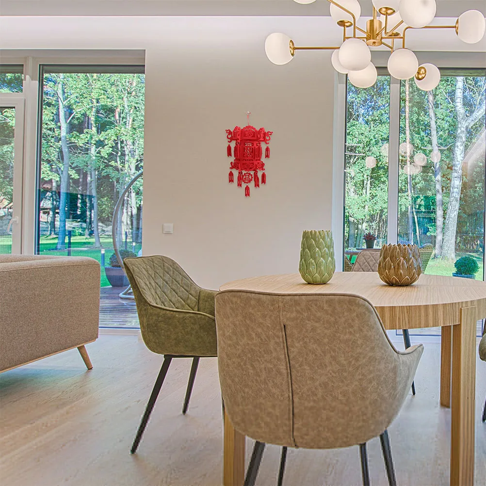 

4 Pcs Non-woven Lantern Palace Lamp Durable Decor Spring Festival Blessings Home Office School Hanging Ornaments