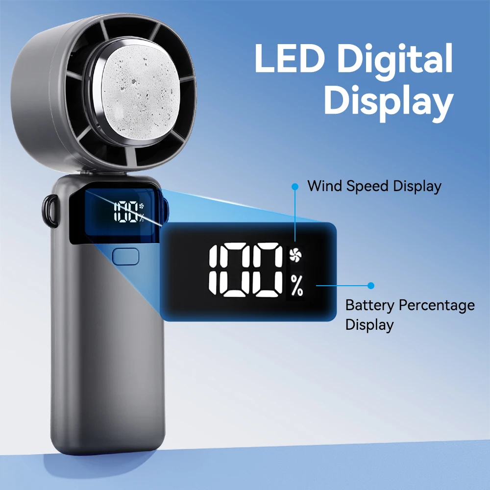 مروحة USB صغيرة 5 سرعات ضغط الجليد مروحة تبريد الهواء متعددة الوظائف سطح المكتب المحمولة مروحة يدوية قابلة للطي معلقة الرقبة مروحة