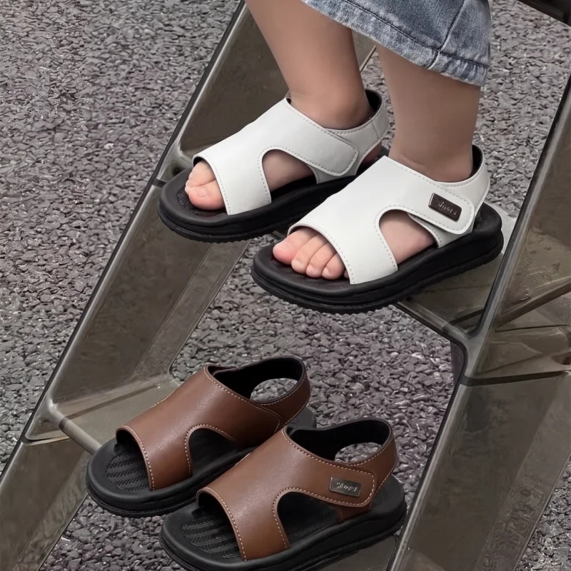 Toddler Boys Barefoot Sandals 2026 New Summer Kids Chunky Beach Shoes Anti-slippery Comfort Versatile School Outdoor Water Shoes