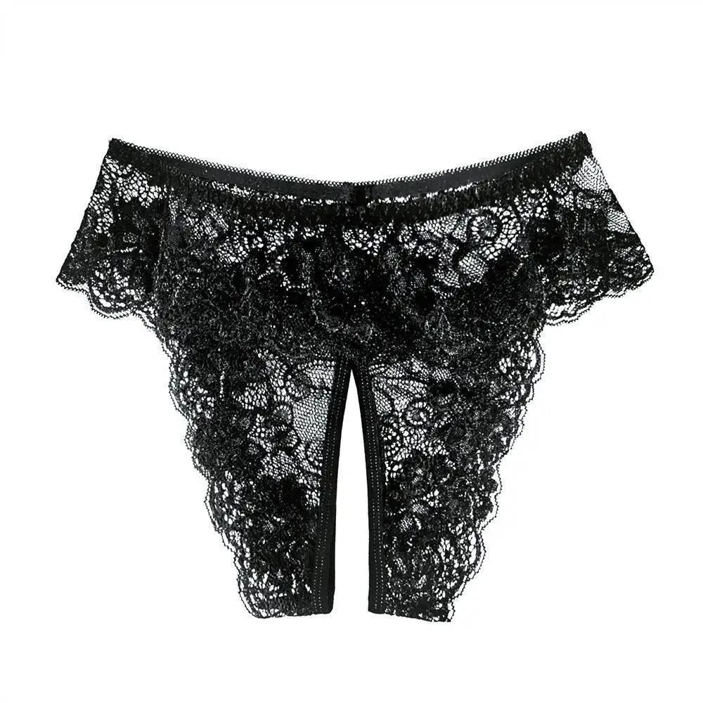 

Sexy Large Size Women's Lace Transparent Crotchless Thong Street Style Underwear Four Seasons Universal Single Piece