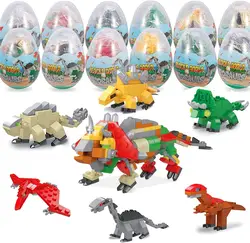 Mini Building Block Sets, 12PCS Dinosaur Toys Building Blocks, 6 in 1 STEM Toys Eggs Building Sets, Party Favors for Kids