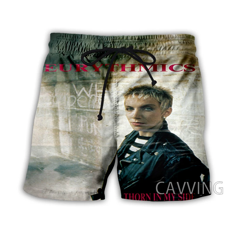 

CAVVING 3D Printed Eurythmics Rock Summer Beach Shorts Streetwear Quick Dry Casual Shorts Sweat Shorts for Women/men