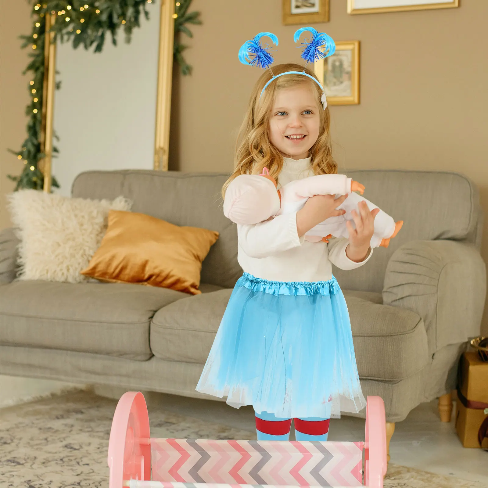 Headb Stockings Set Comfortable Striped Long Socks Gloves Dress Cosplay Costume Accessories Hair Care Styling