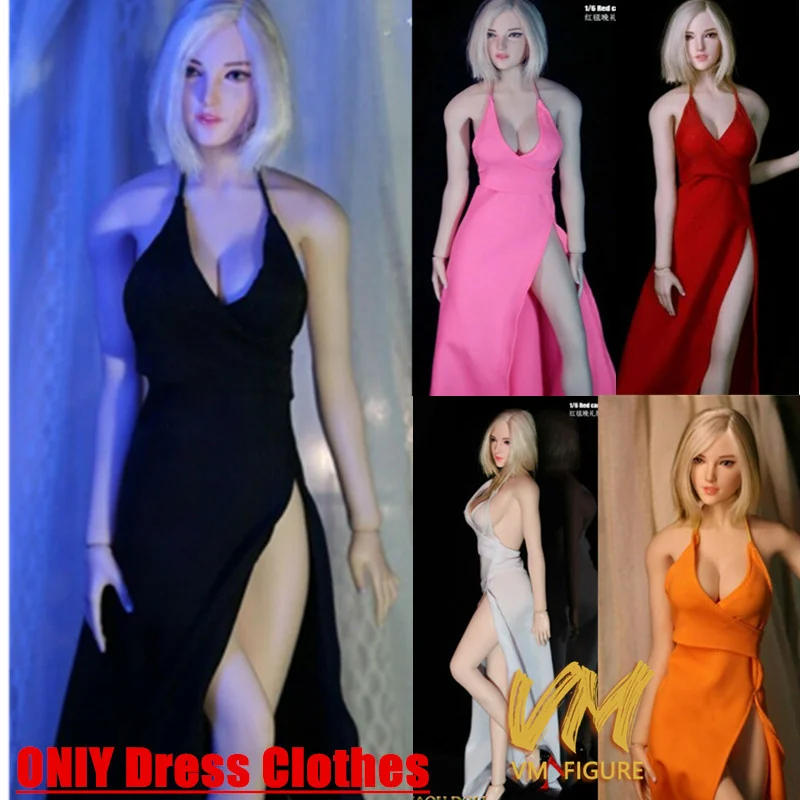 In Stock JOA-28 1/6 Scale Fashion Evening Dress Sexy Long Skirt Clothes Model Fit 12" Female Soldier Action Figure Body Doll Toy