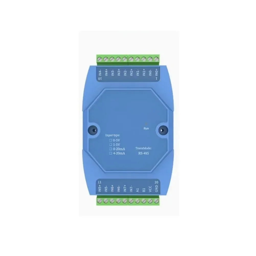 

Модуль сбора сигнала, 8 каналов преобразует аналоговые сигнализации 420 мА и 05 В в RS485 для интеграции системы автоматизации