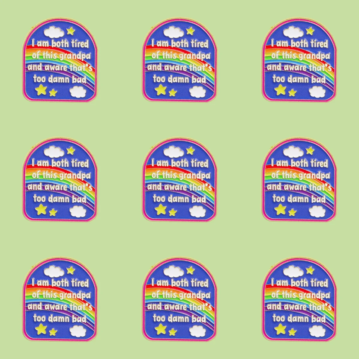 9pcs/Set Sarcastic Quotes Enamel Pin Rainbow Cloud Star Metal Brooch Backpack Lapel Badge Jewelry Accessories Gift for Friends