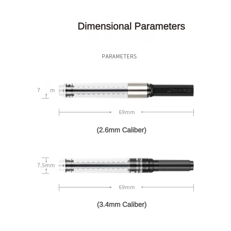 JINHAO Rotary Ink Absorber Forniture Calibro 3.4/2.6mm Convertitore di inchiostro Penna stilografica Dispositivo di aspirazione dell\'inchiostro