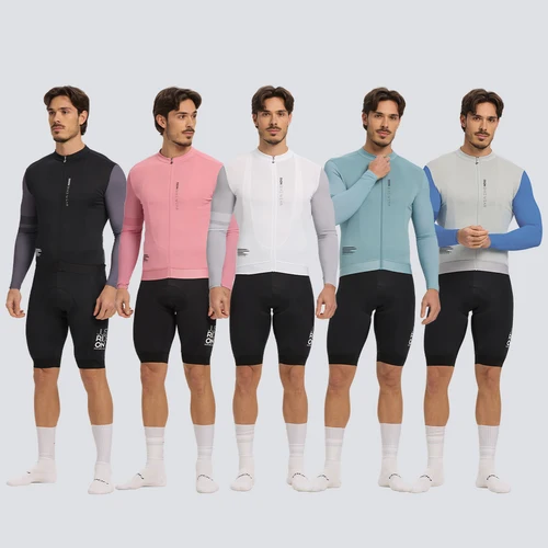 Imagen 2 del producto RION-Camiseta de ciclismo para hombre, camisetas para bicicleta de montaña, camisetas de montaña UPF50 + protección solar, manga larga, Rading de carretera al aire libre 15 ℃ -24 ℃