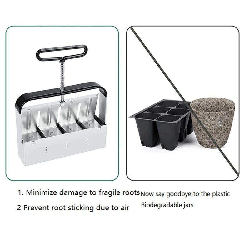 Stainless Steel Soil Block Maker With Handle Mold Blocking Tool For Seed Starting Germination