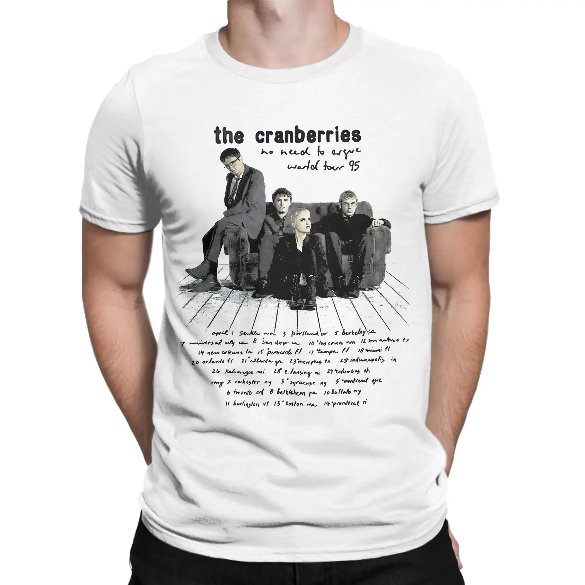 Streetwear Art The Cranberries  T-Shirt For Men Women Cotton Short Sleeve  Round Neck Summer Tops