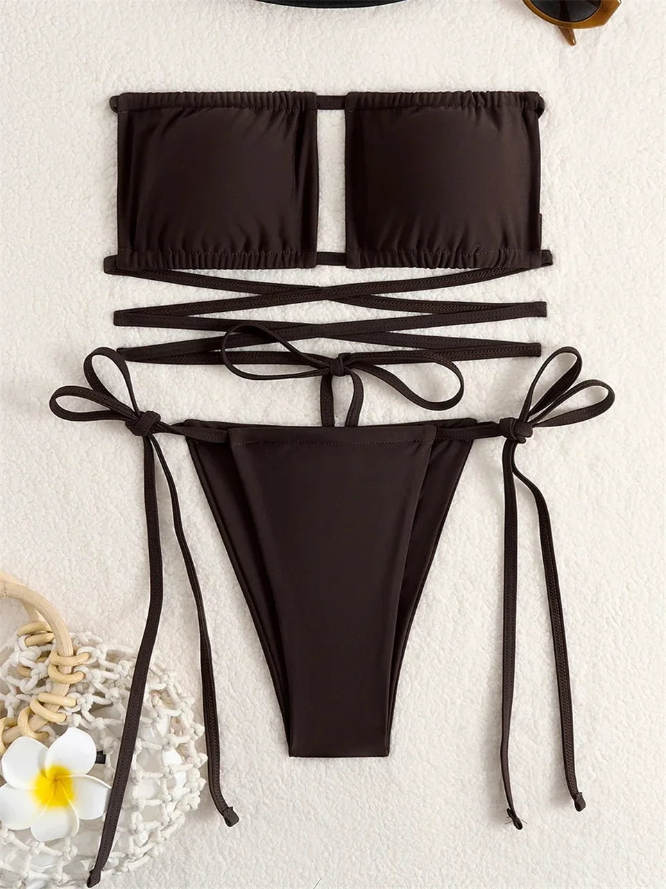 Sexy Thong Bikini Leopard Print Swimsuit 2025 Women Cross Lace Up String Swimwear Female Bathing Swimming Swim Beach Suit Summer