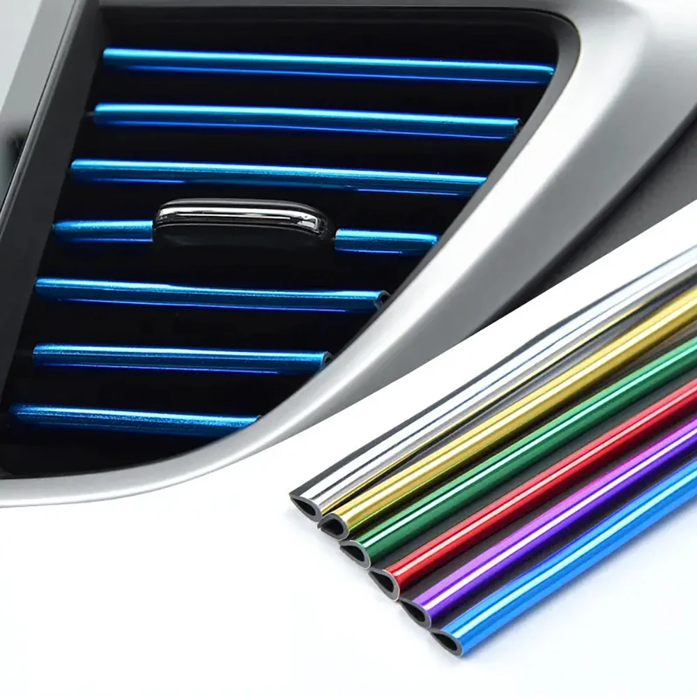 10pcs 20cm Stylish Car Air Conditioner Trim Strips -U Shape Moulding for Vent Protection Durable  Design Enhances Interior Look!