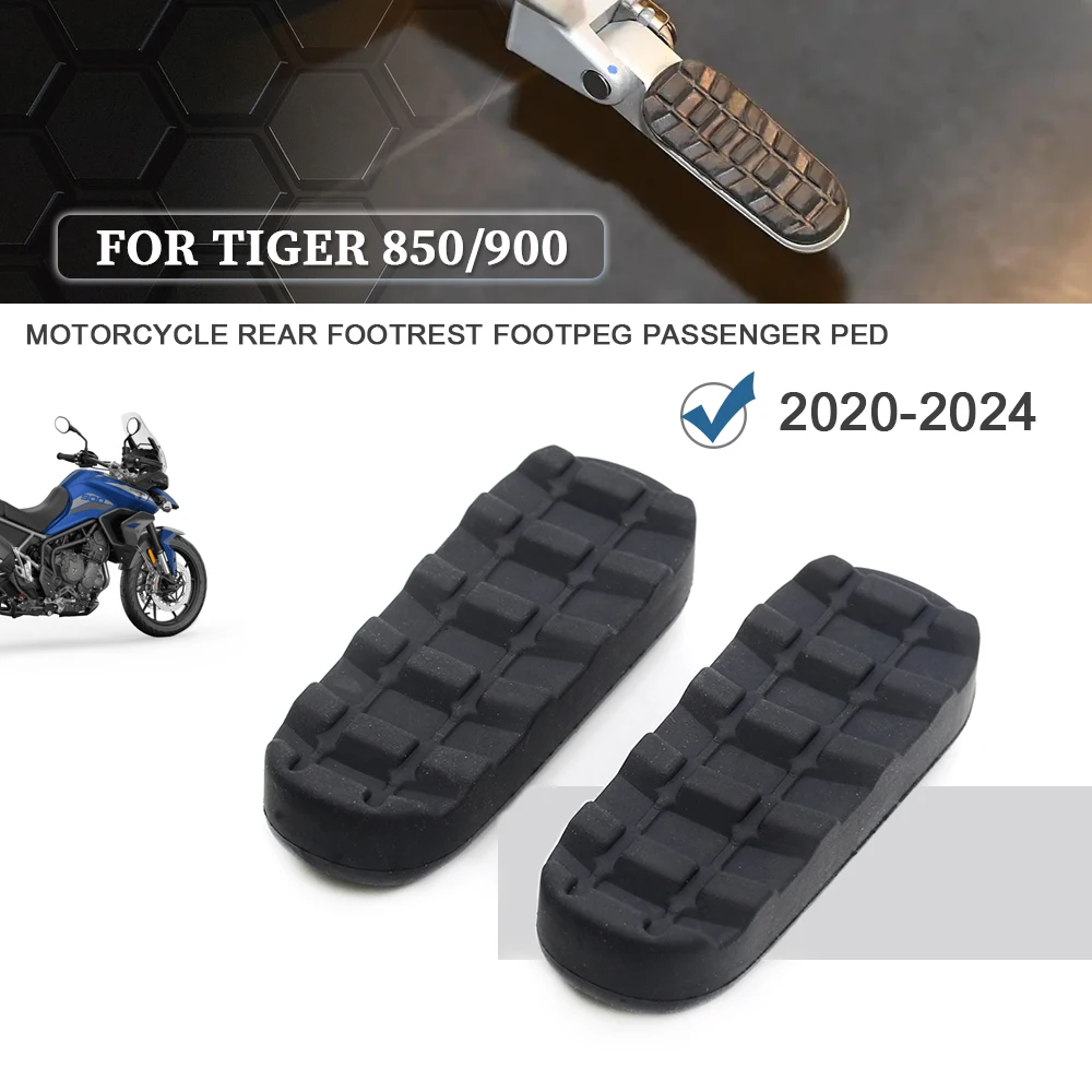 Motorcycle Rear Footpeg Plate Footrest Rubber For TIGER 850 SPORT TIGER 900 GT GT PRO RALLY Tiger 1200 2020-2024 Rubber Covers