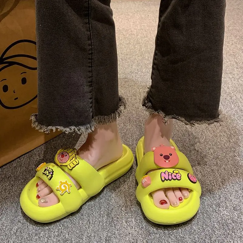 Cartoon Anime Loopy Summer Women Slippers Kawaii High Face Value Thick Bottom Anti Slip Slippers Girl\'s Heart Versatile Slippers