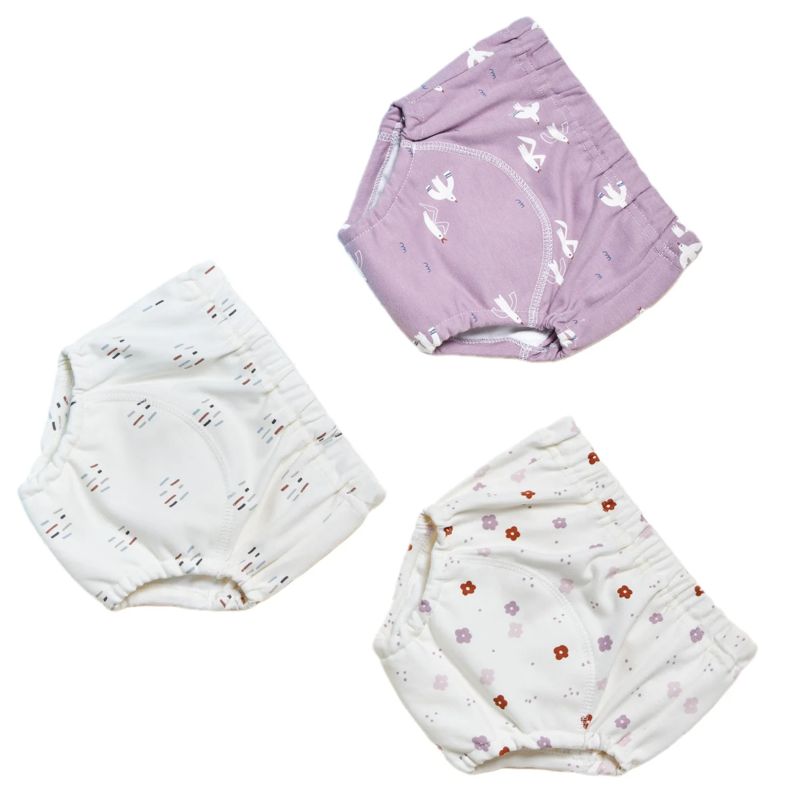 Paquete de 3 pantalones de entrenamiento para bebé de gasa de 6 capas para verano, pantalones de entrenamiento transpirables de algodón puro para bebé, pañal de tela, pantalones a prueba de orina